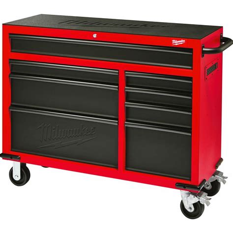 46 in 8-drawer rolling steel storage cabinet red and black|milwaukee rolling storage cabinet.